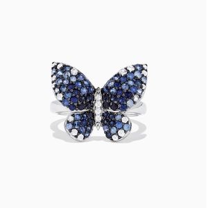 🦋 $800 Effy Blue Sapphire Butterfly Ring 1.70CTW